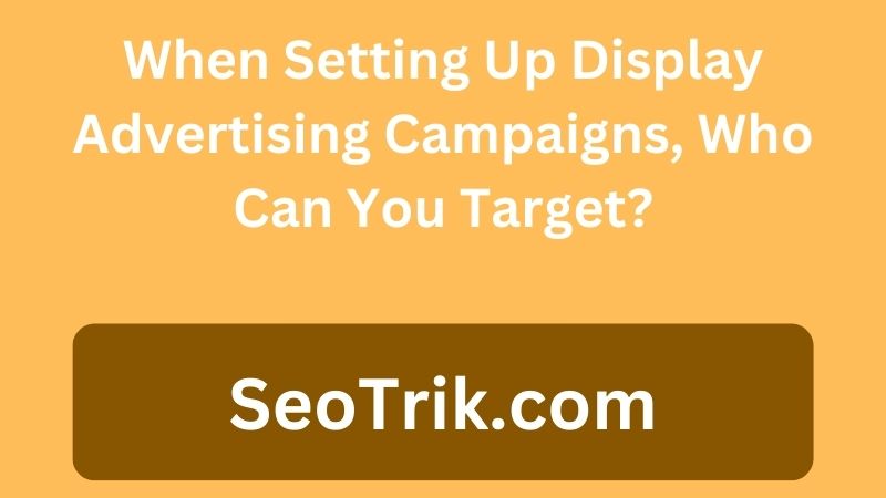 When Setting Up Display Advertising Campaigns, Who Can You Target?